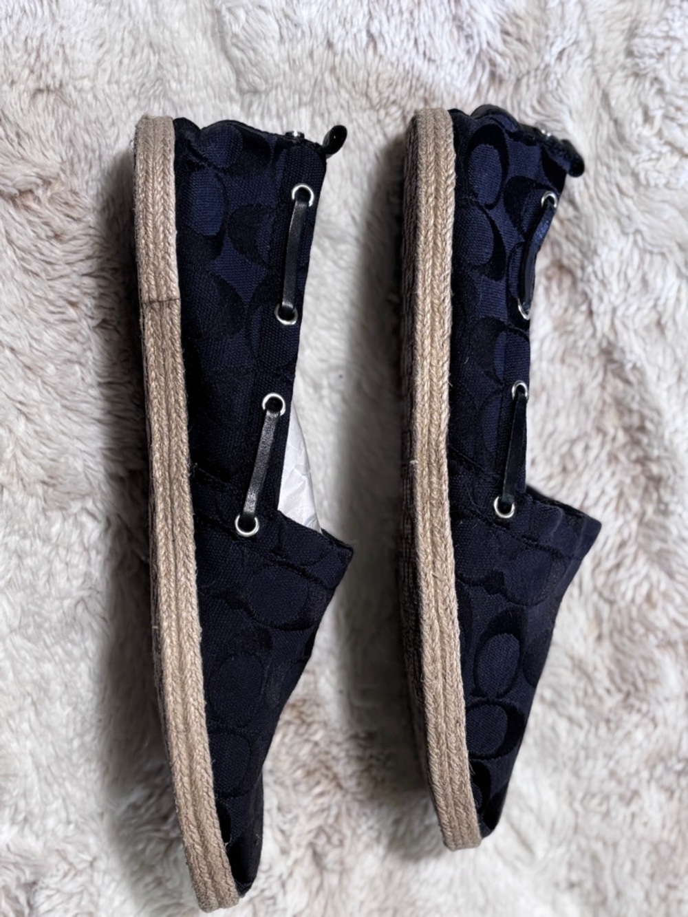 Coach Mellow Signature Jacquard Logo Espadrilles Flats Size 10 - Picture 3 of 9